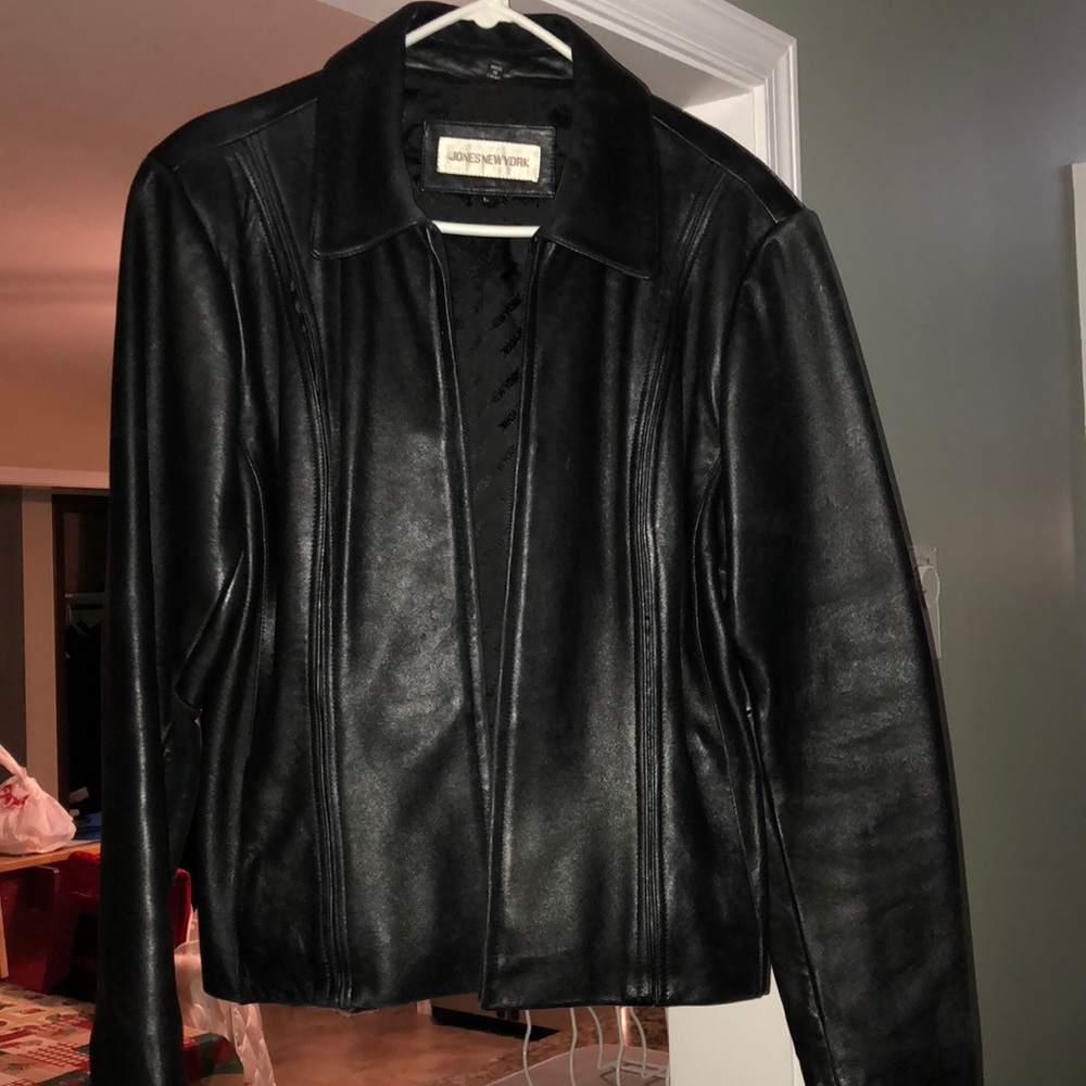 Black leather jacket